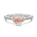 Silber Pink Bow Heart Ring