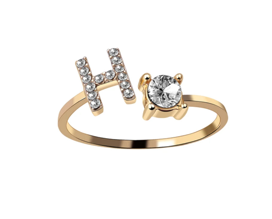 Goldener Buchstaben Ring