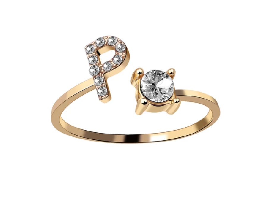 Goldener Buchstaben Ring