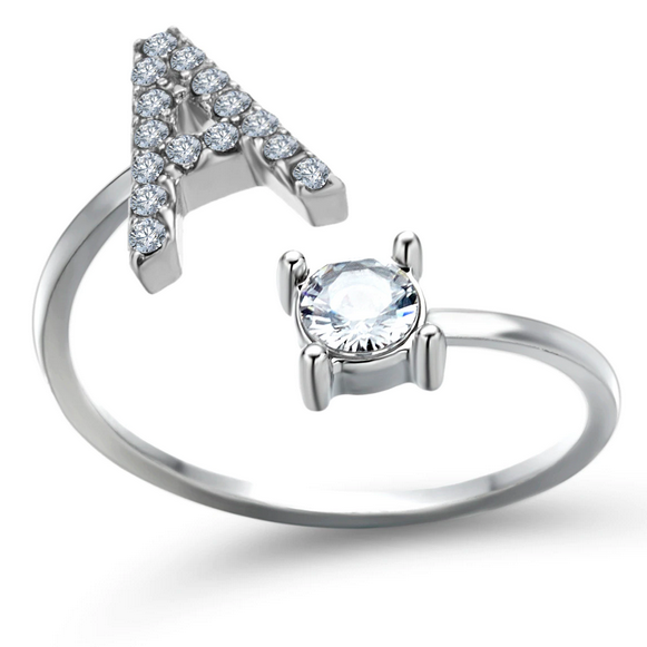 Silberner Buchstaben Ring
