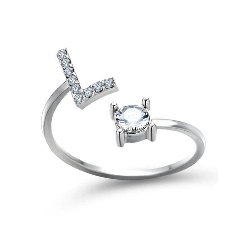 Silberner Buchstaben Ring