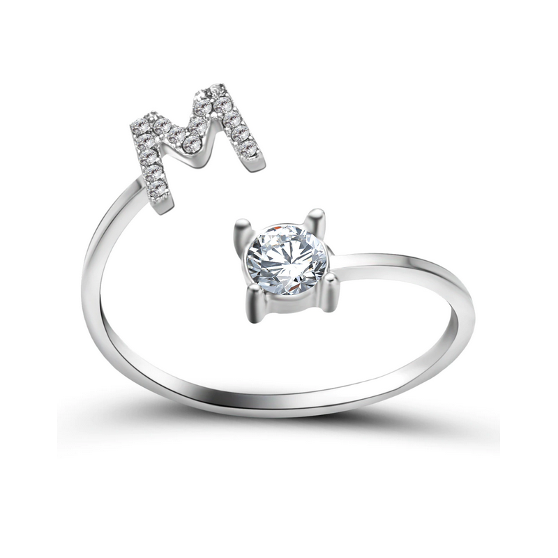 Silberner Buchstaben Ring