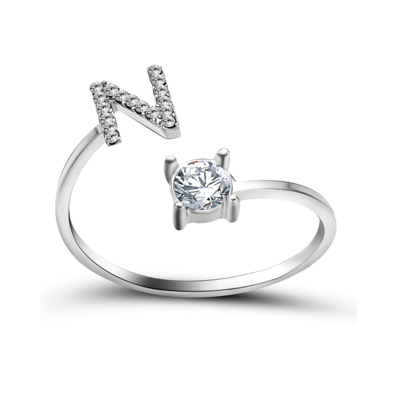 Silberner Buchstaben Ring