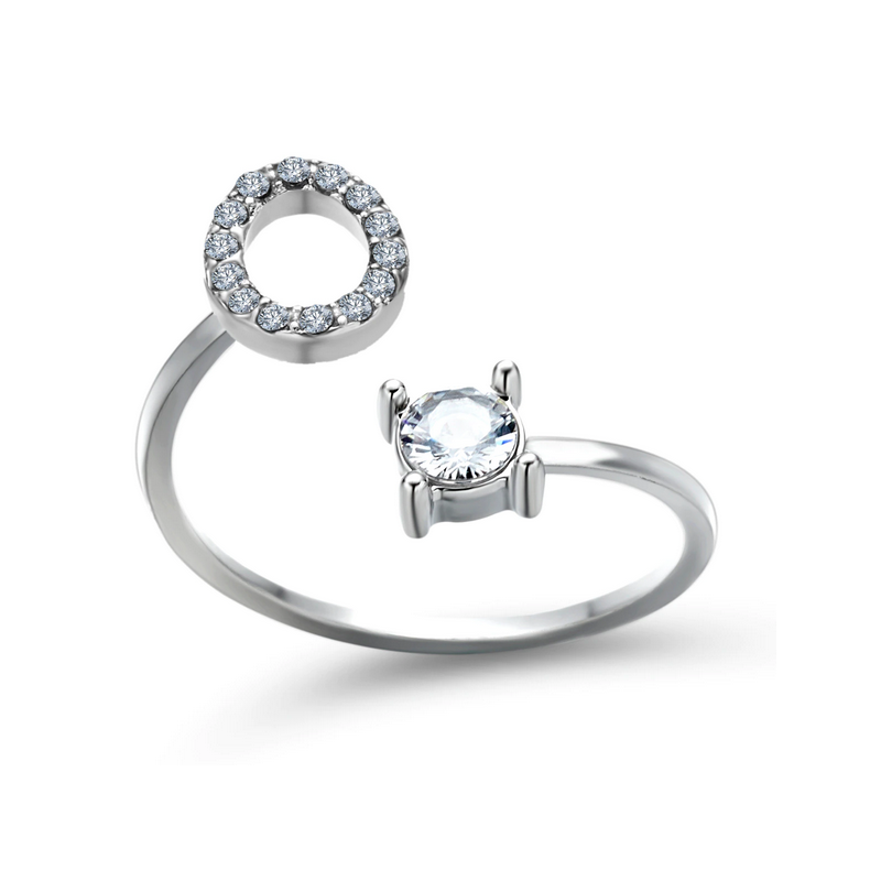 Silberner Buchstaben Ring