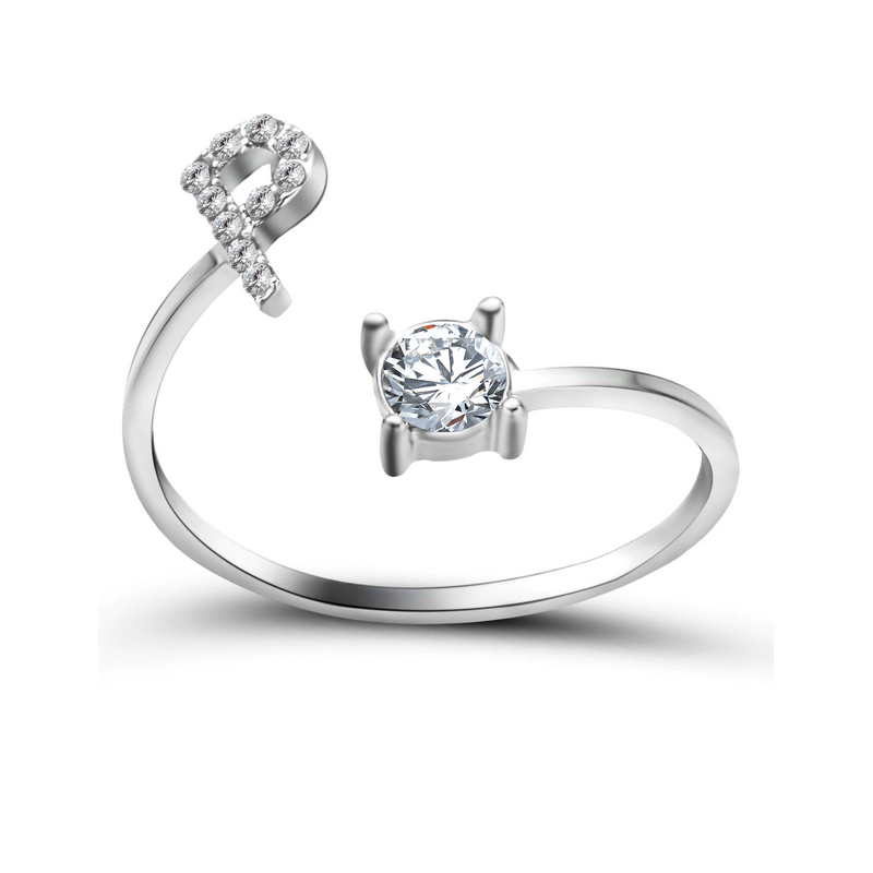 Silberner Buchstaben Ring