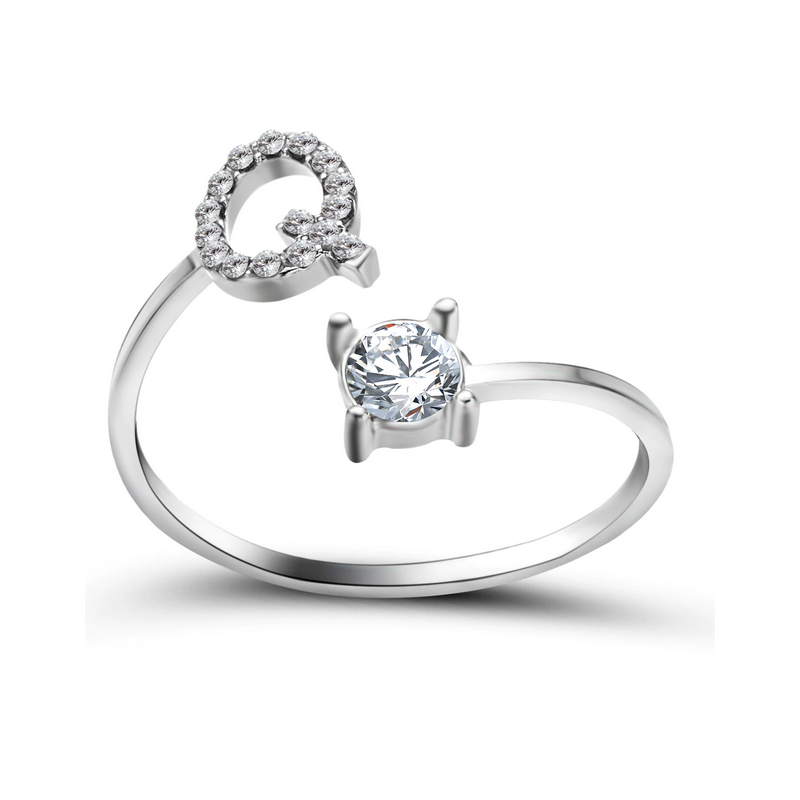 Silberner Buchstaben Ring