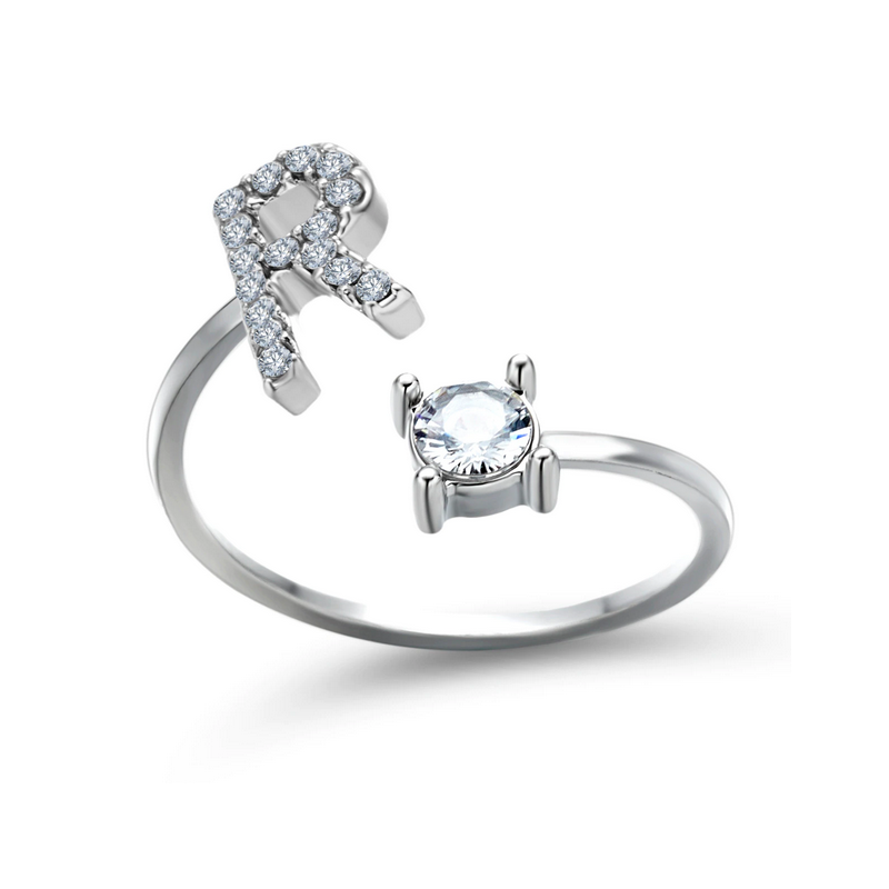 Silberner Buchstaben Ring