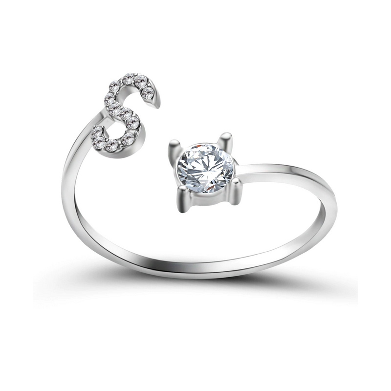 Silberner Buchstaben Ring