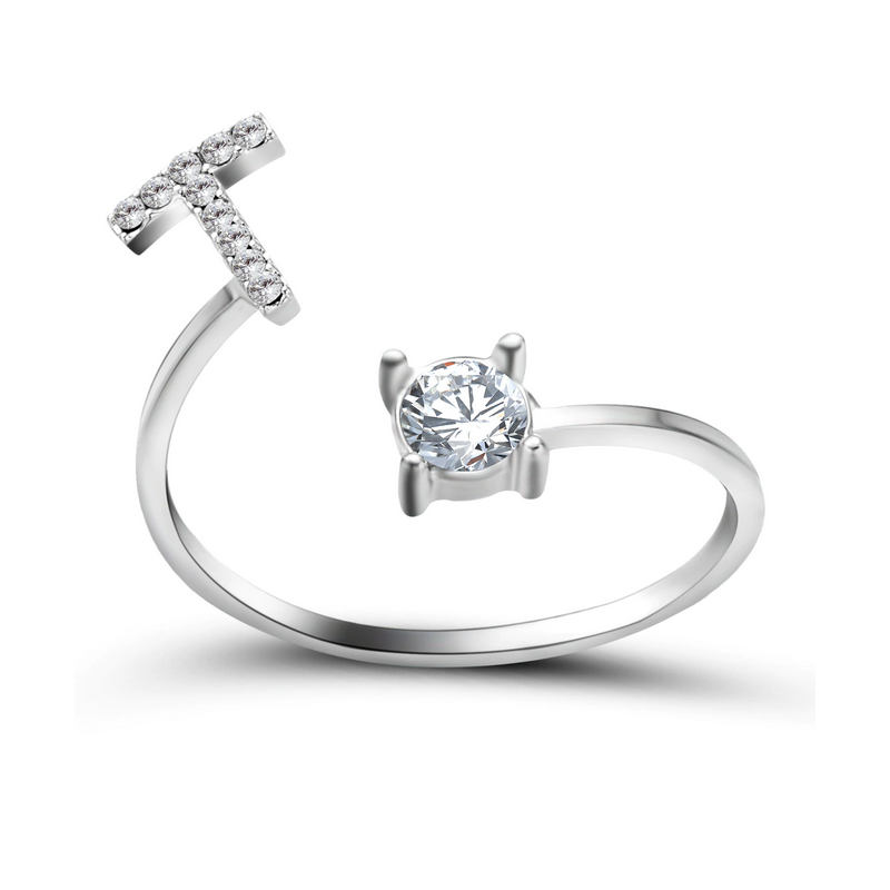 Silberner Buchstaben Ring