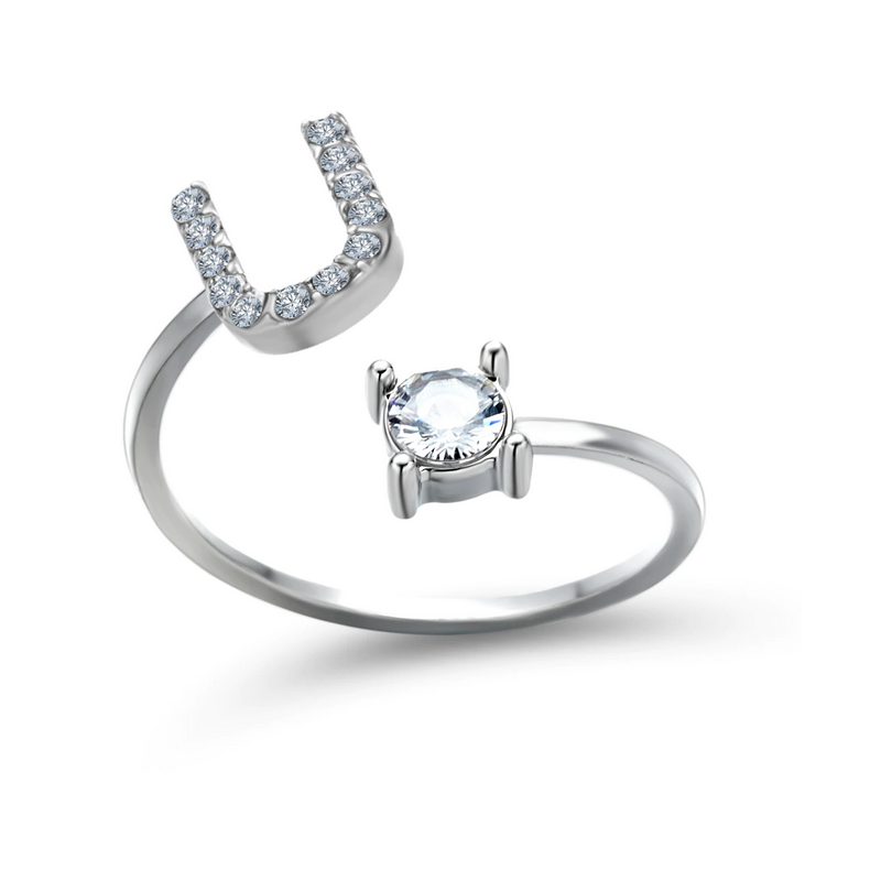 Silberner Buchstaben Ring