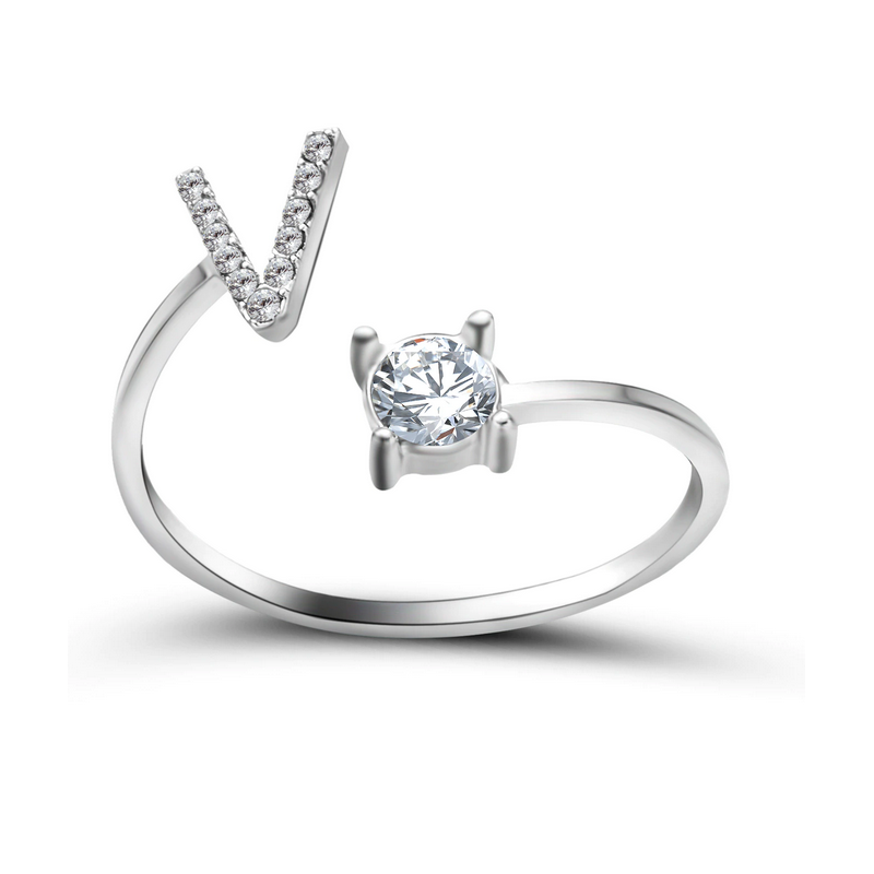 Silberner Buchstaben Ring