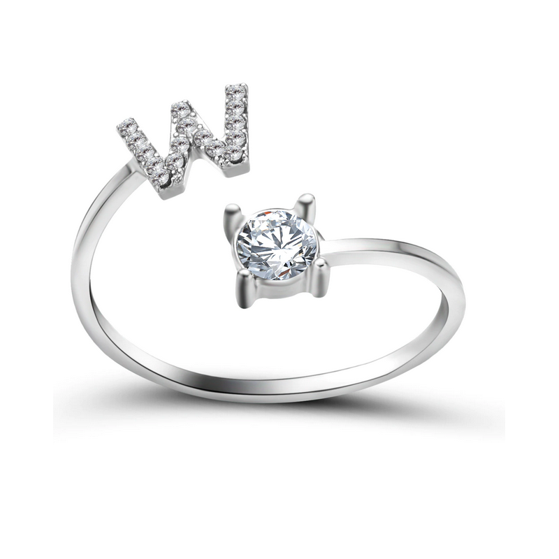 Silberner Buchstaben Ring