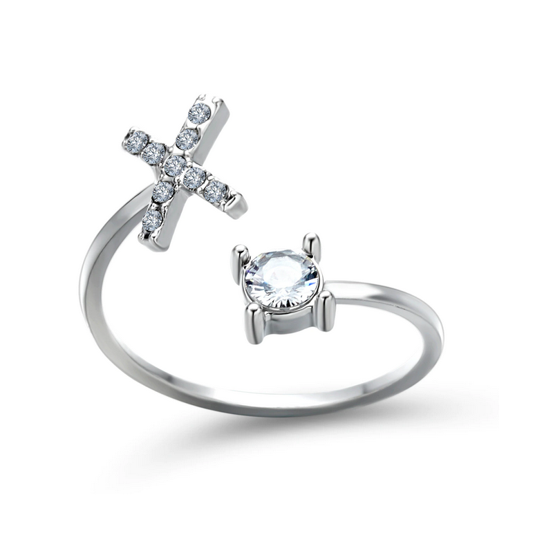 Silberner Buchstaben Ring