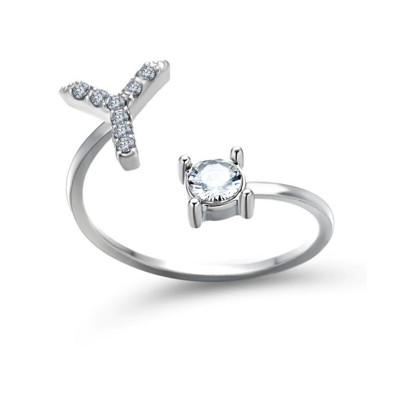 Silberner Buchstaben Ring