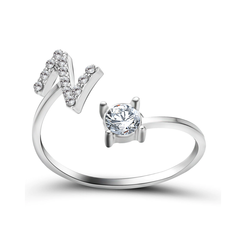 Silberner Buchstaben Ring