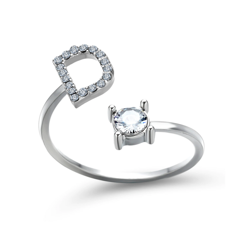 Silberner Buchstaben Ring