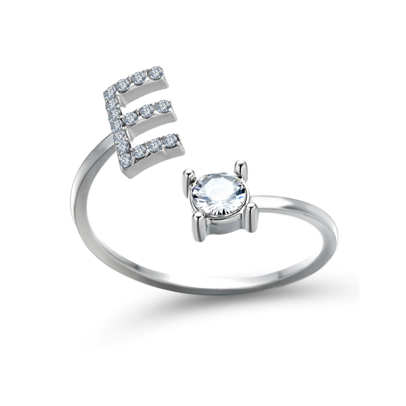 Silberner Buchstaben Ring