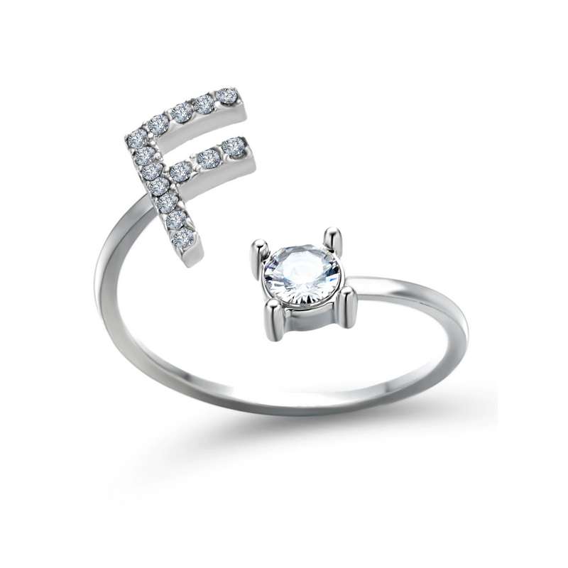 Silberner Buchstaben Ring