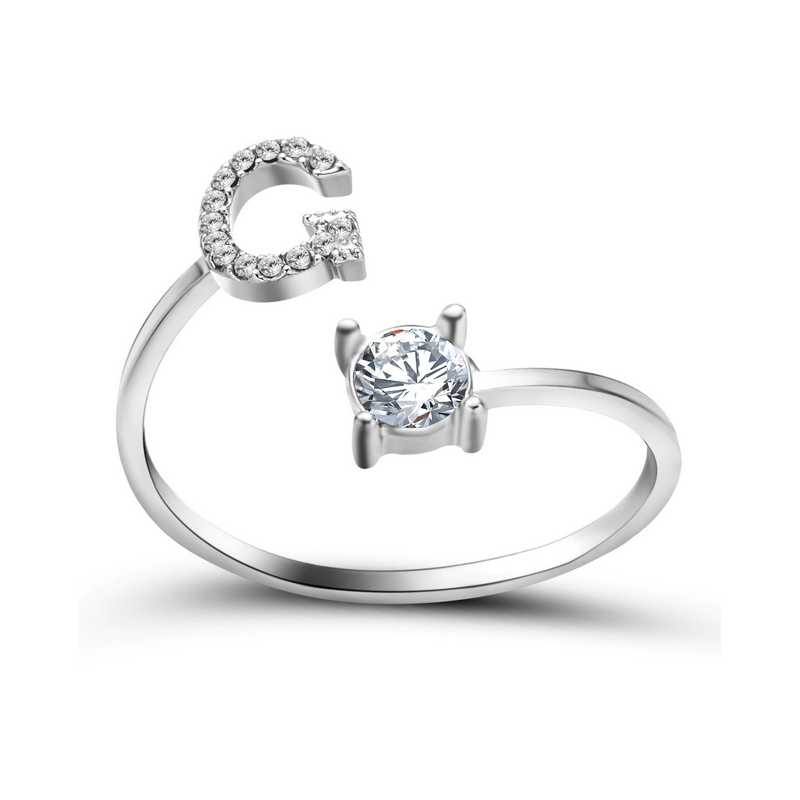 Silberner Buchstaben Ring