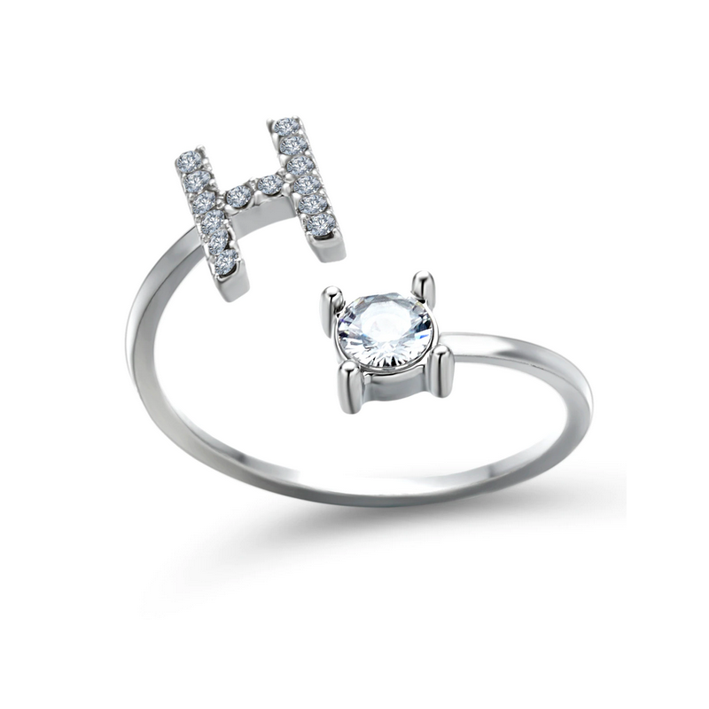 Silberner Buchstaben Ring