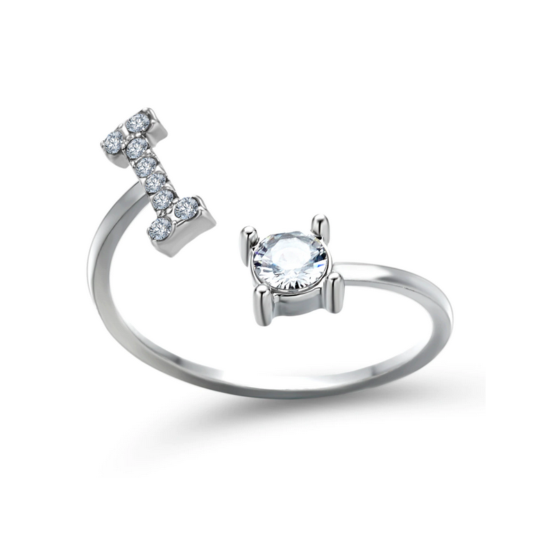 Silberner Buchstaben Ring