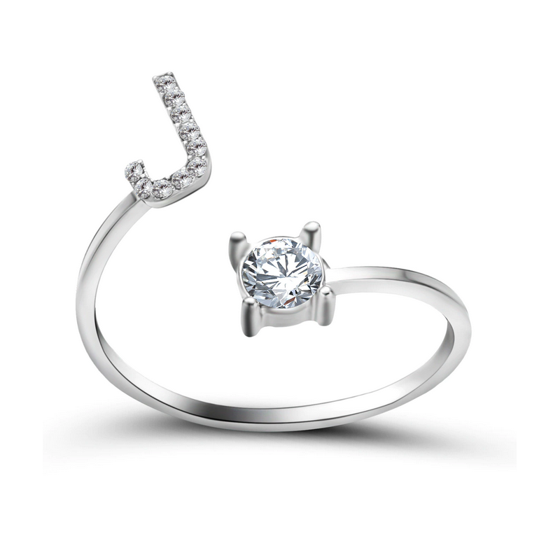 Silberner Buchstaben Ring