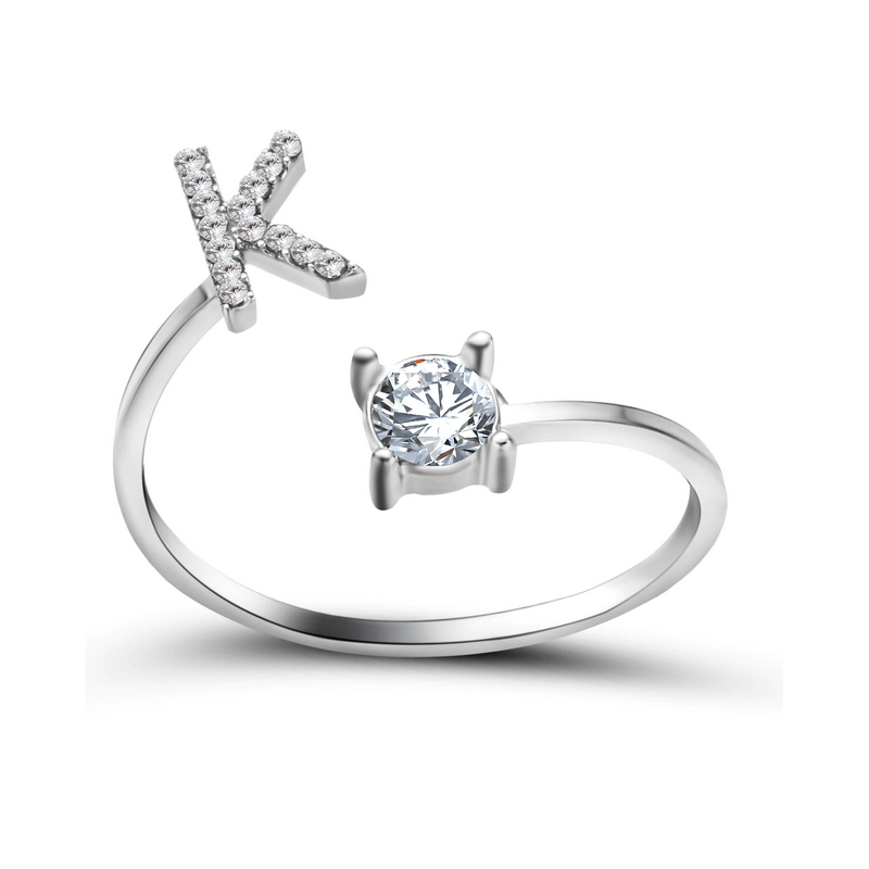 Silberner Buchstaben Ring