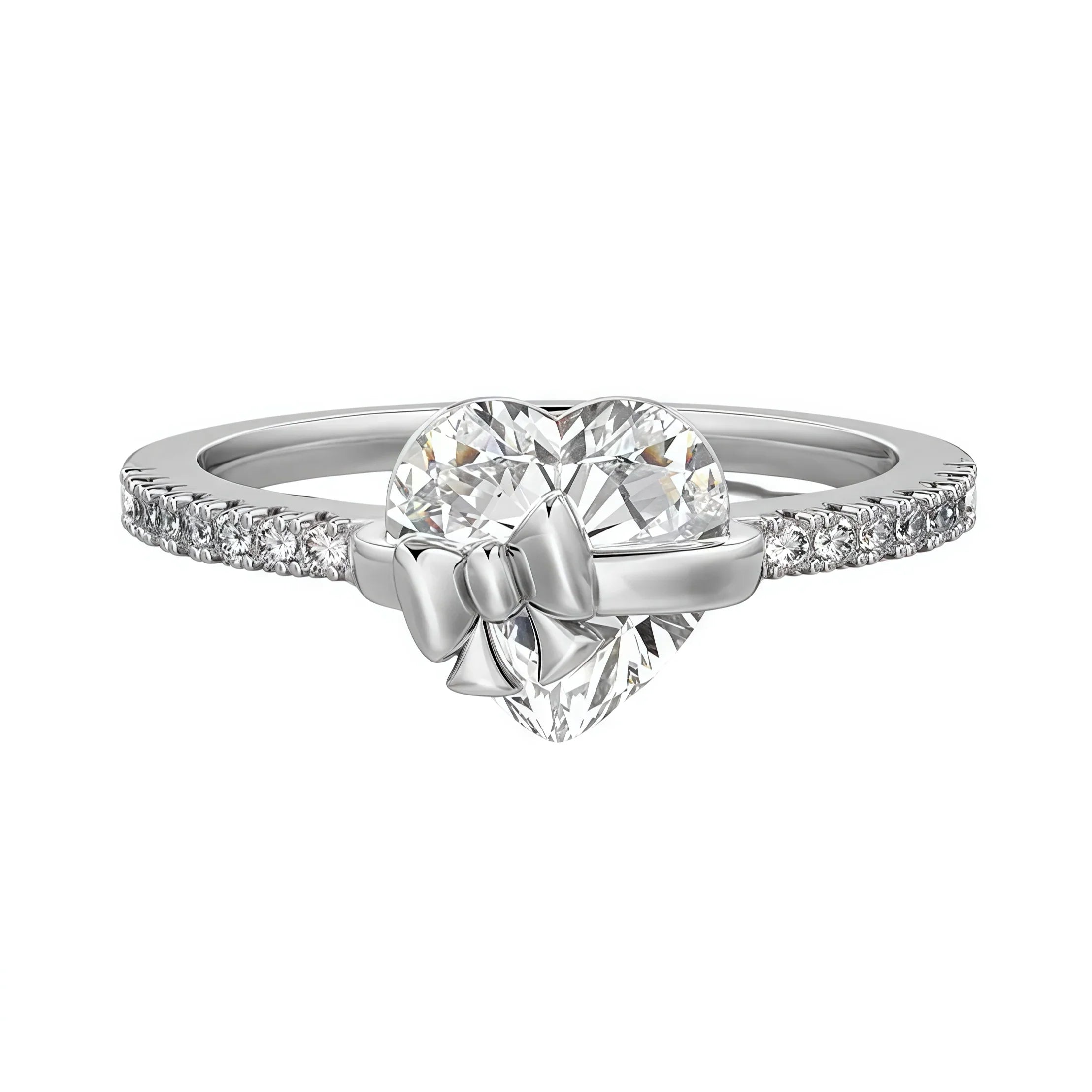 Silber Bow Heart Ring