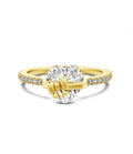 Gold Bow Heart Ring