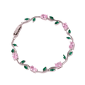 Elegante Silberne Tulpen Armkette
